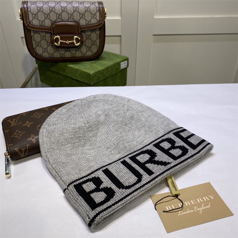 【premium Quality】originalburberry2023 Solid Color Warm Knitted Brimless Hat Men Beanies Winter 4875