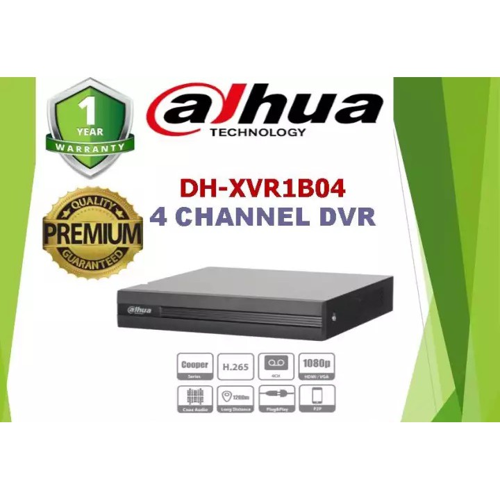 4 Channel Dahua DVR XVR1B04 Facial Recognition Digital Video Recorder
