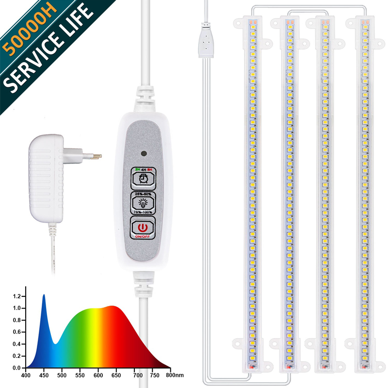 4pcs Led Strips Plant Grow Light Indoor Phyto Lamp 30W Bright Chips ...