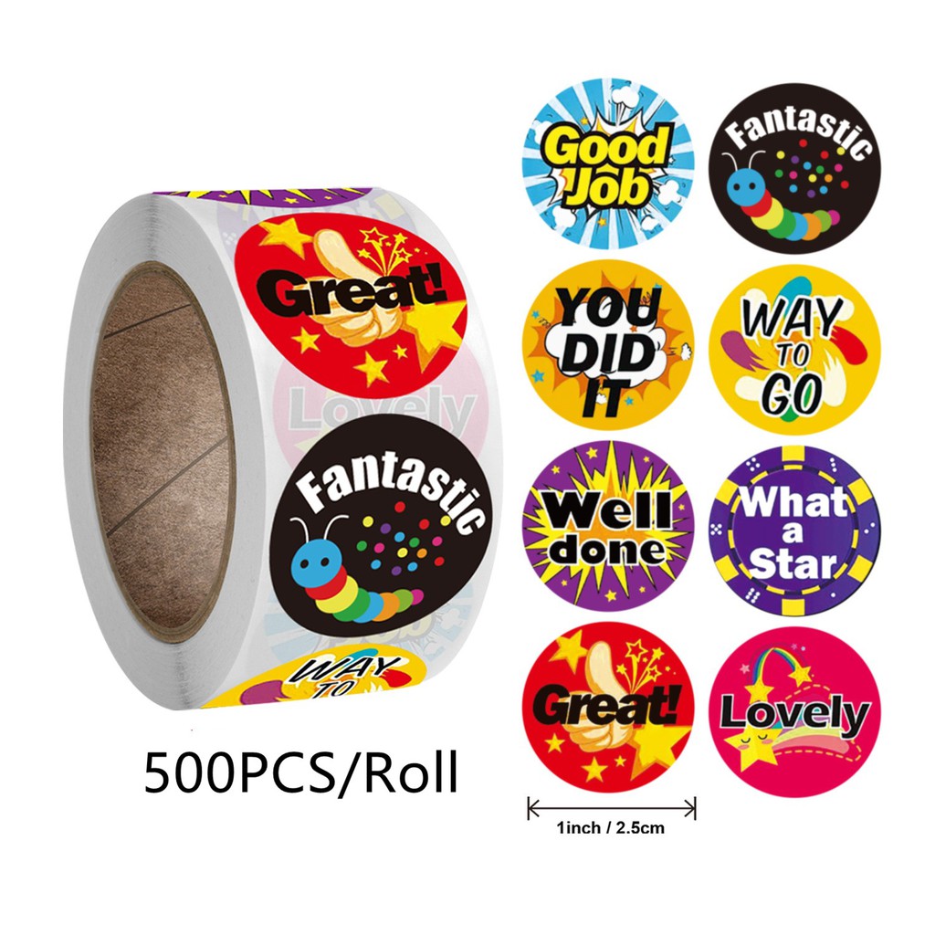 16 Types Reward Stickers Encourage Labels Roll for Kids Motivational ...