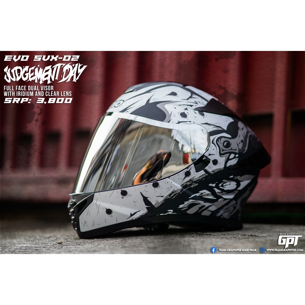 EVO Svx02 Judgement Day Full Face Dual Visor Helmet Shopee Philippines
