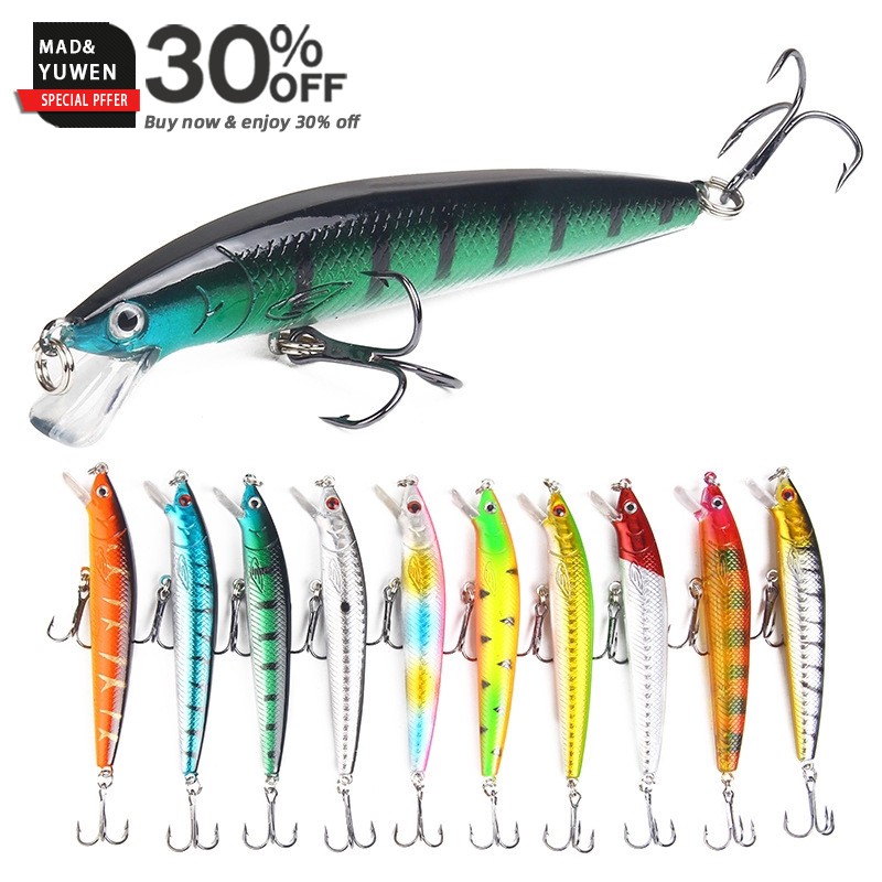 ⚡7g / 10cm Fishing Lures Minnow Lures Topwater Baits Jigs Set for