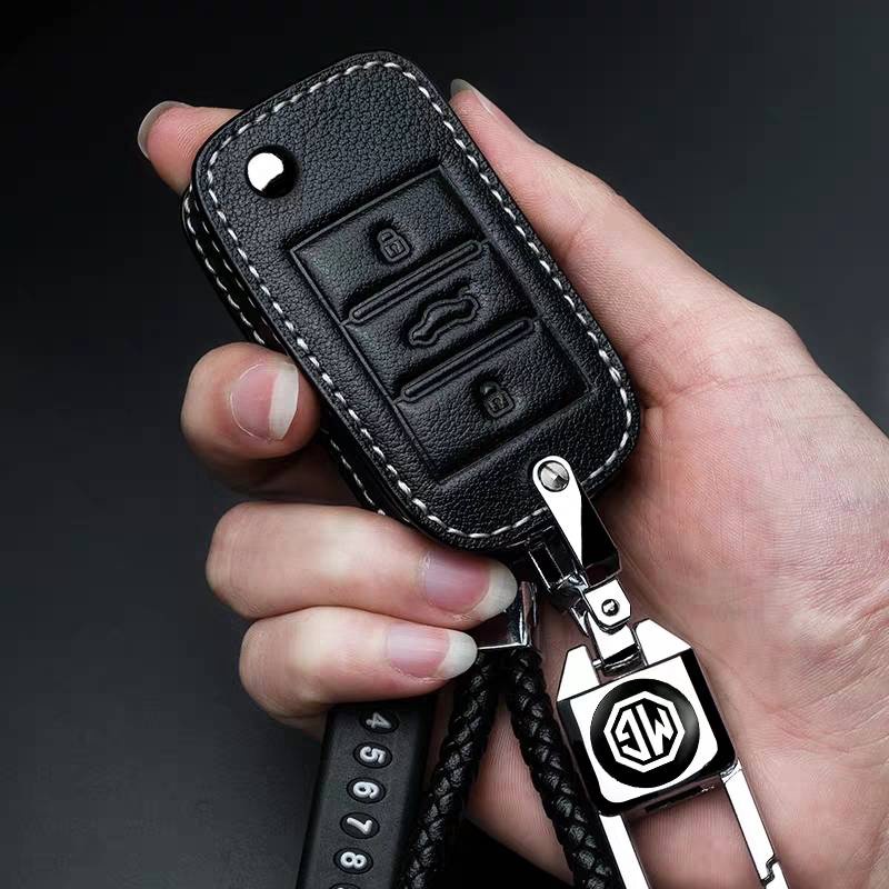 for MG ZS HS GS Mg3 Mg5 Mg6 MG7 Car Leather Key Bag Keyless Remote ...