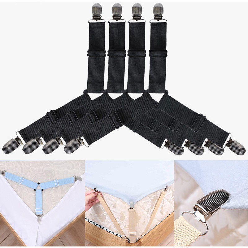 4Pcs/Set Bed Sheet Clip Holder Triangle Bed Sheet Elastic Mattress