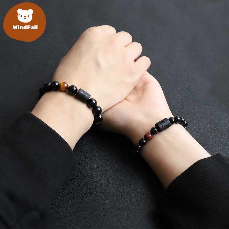 2-Piece Zodiac Jewelry Set: Round Glass Pendant Necklace & Hand-Woven Leather Bracelet (Capricorn Edition)