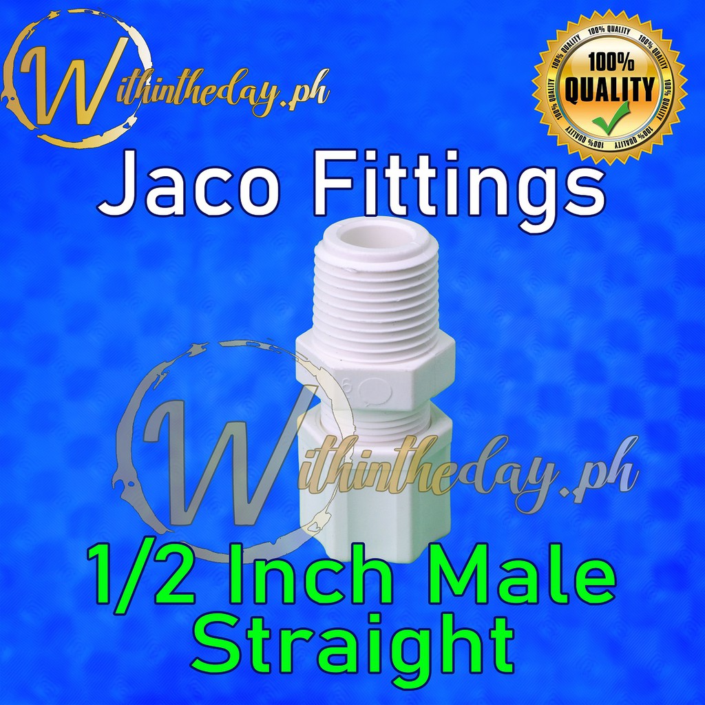 Jaco Fittings 1/2 inch Male Female for OD polytube hose use for UV