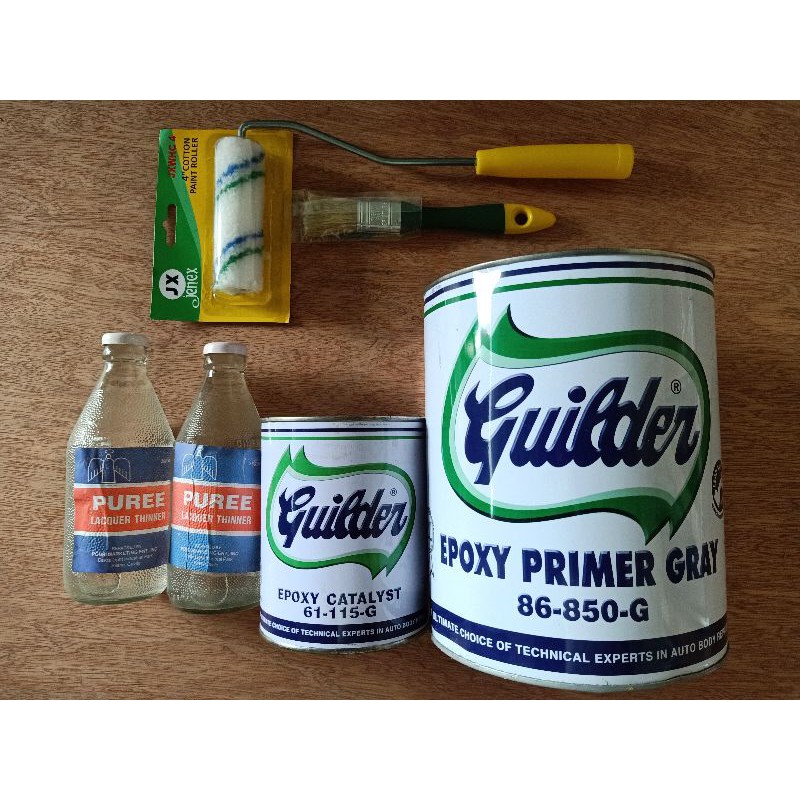 Guilder Epoxy Primer Gray 4Liters Lacquer Thinner, Paint Roller & Paint ...