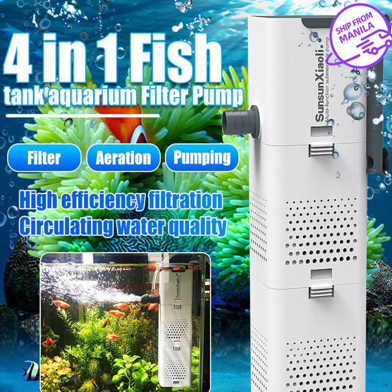 4 In 1 For Fish Tank Aquarium Filter Pump Submersible Air Oxygen