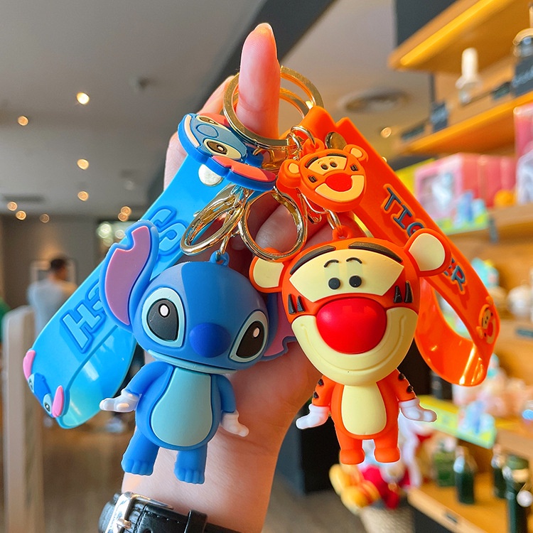 Cartoon Stitched Tigger Mickey Minnie doll keychain pendant New ...