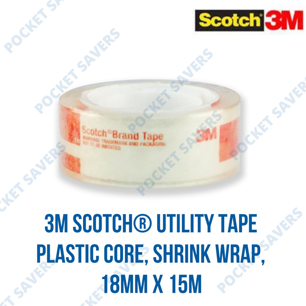 3M Scotch Utility Tape Shrink Wrap, 24 mm x 30m / 18 mm x 15m (Clear