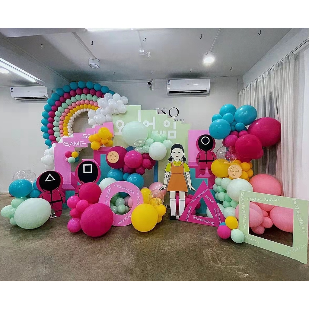 68*44cm Squid Game Balloons Birthday Party Supplies Calamary Video Game