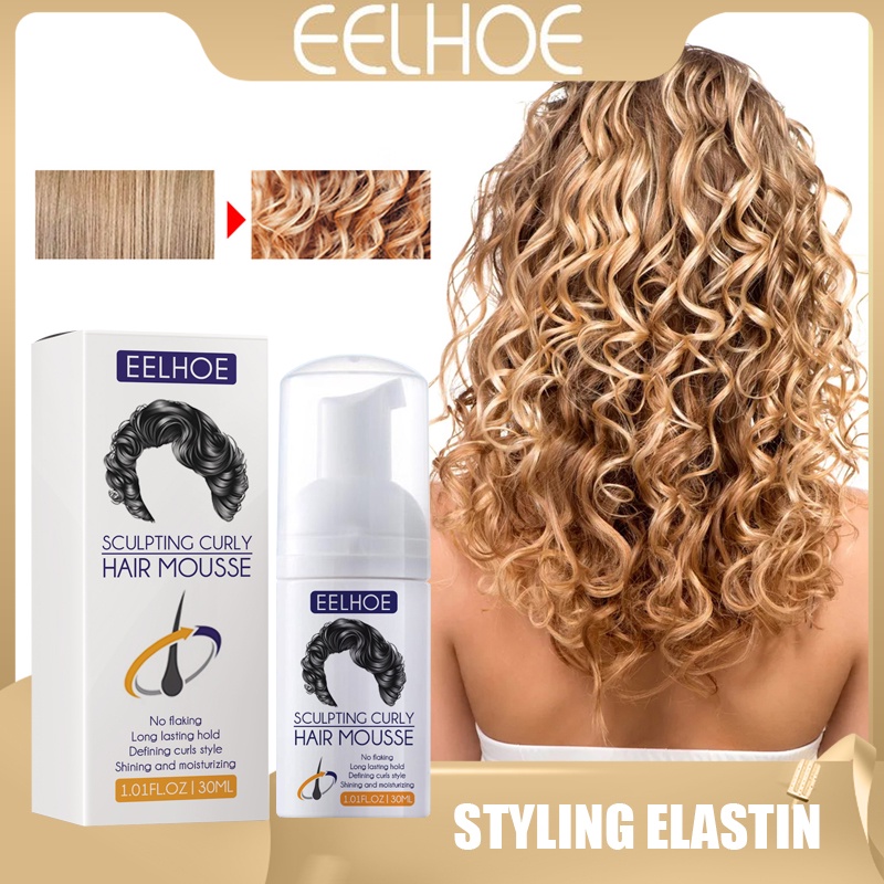 EELHOE Curly Hair Mousse Hair Curling Cream Defining Curly Enhancer