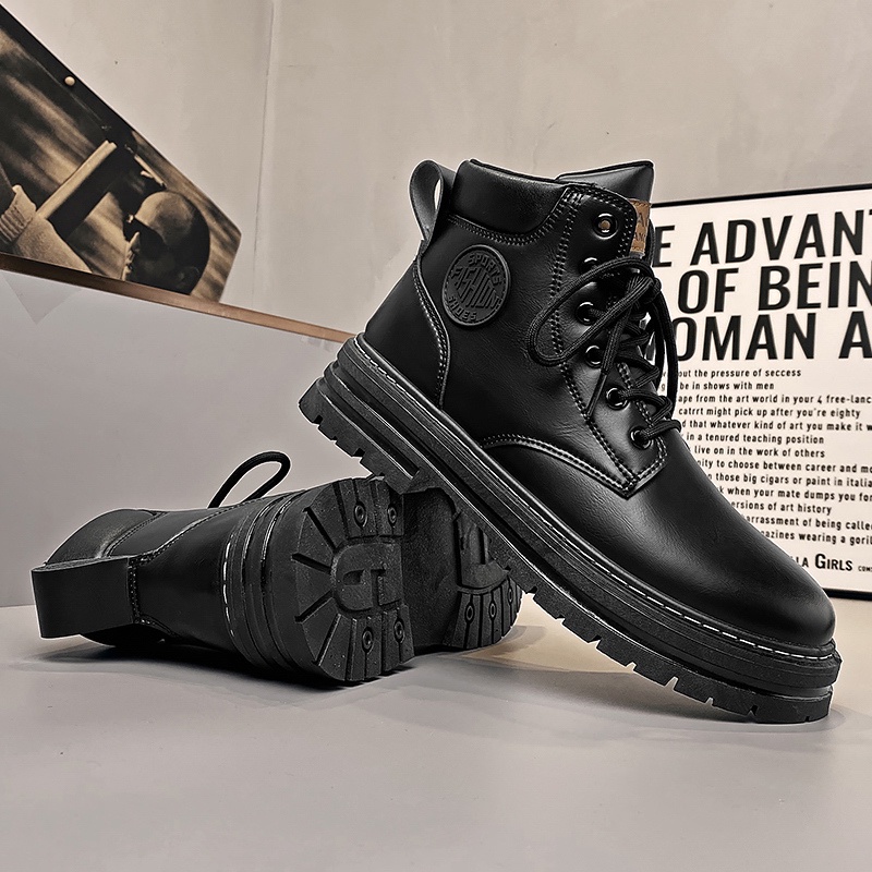 Men's Shoes 2022 New Style Autumn HighTop Leather Boots Martin