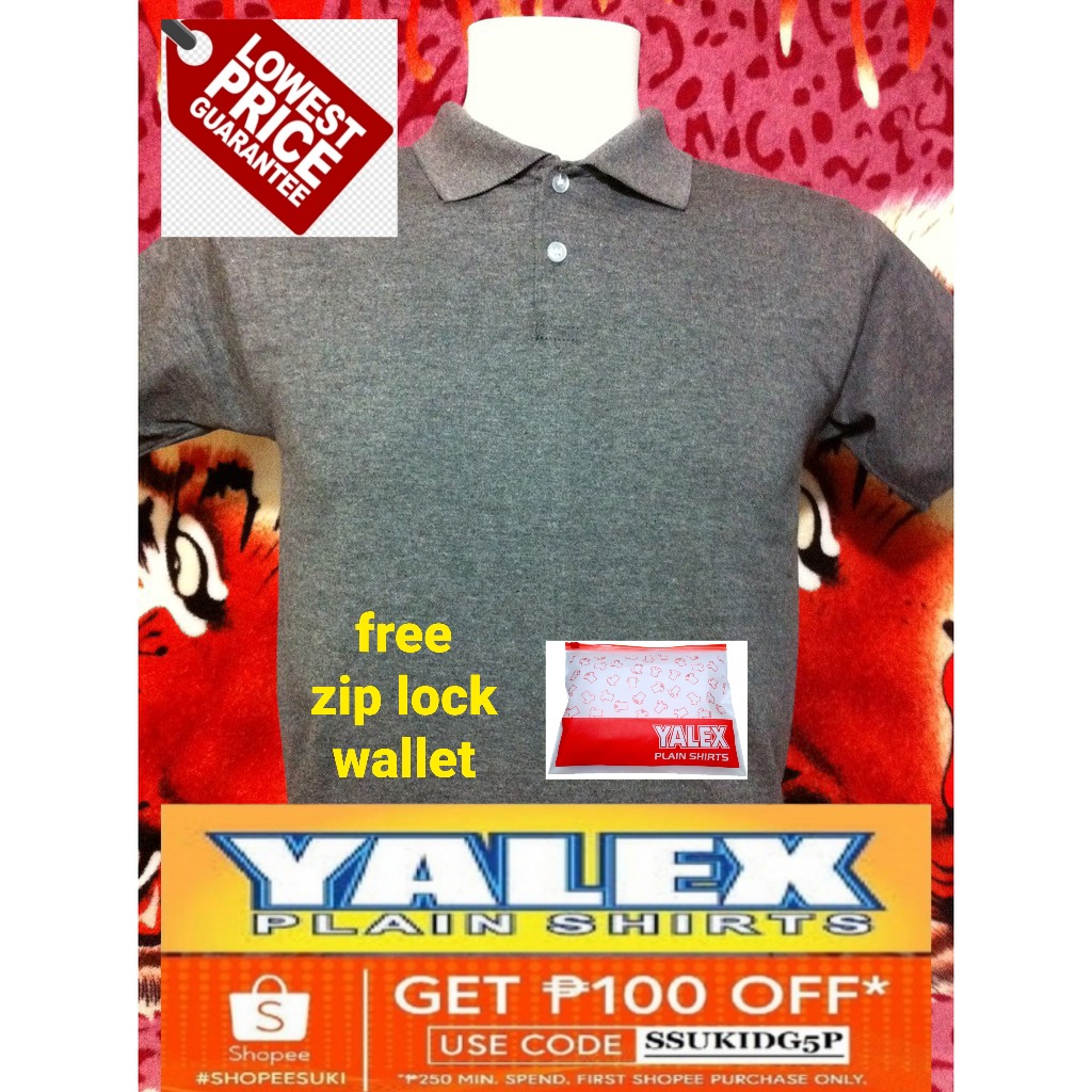 Yalex Plain Polo Shirt Acid Black with Collar NO MINIMUM adult