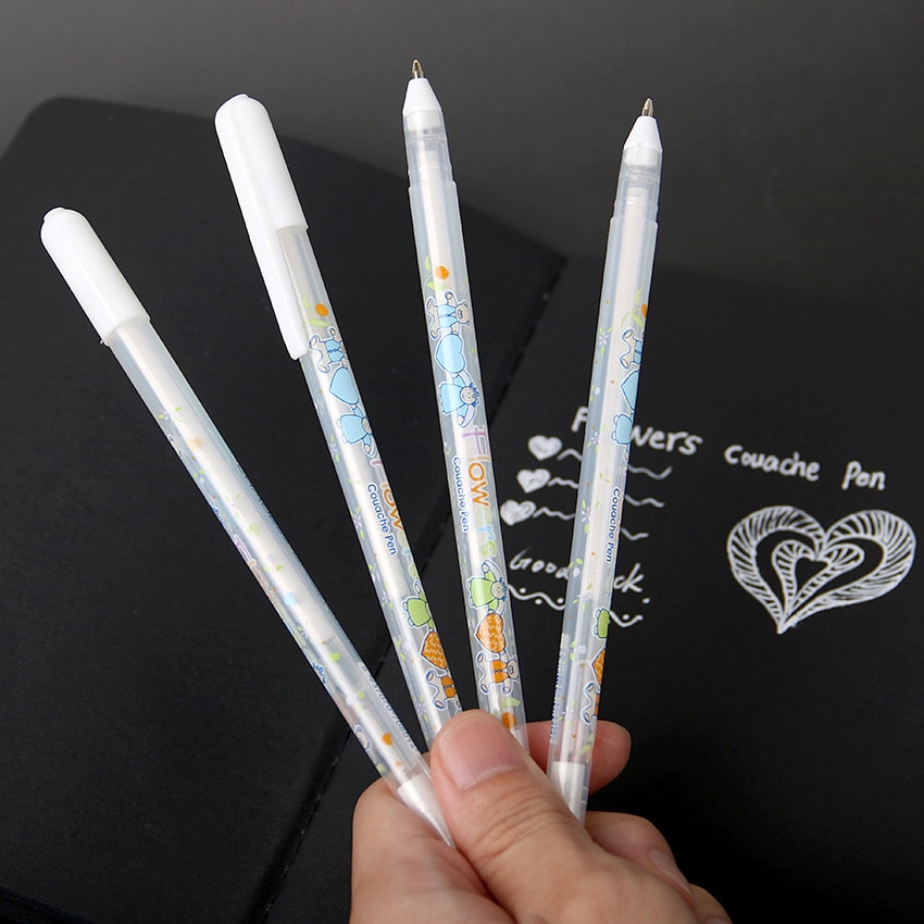 White Ink Color Photo Album Gel Pen Stationery Office Cute Pen 0.8MM ...