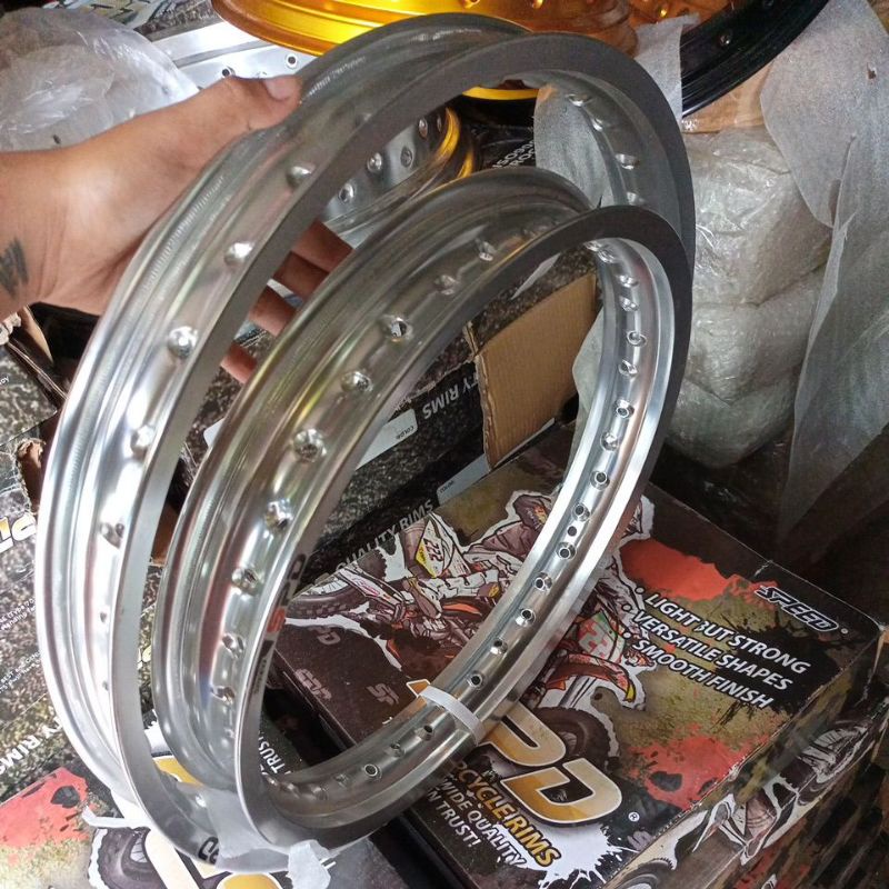 Rim,1.60-19, 1,85-16, (SPD Rims) 36 holes Silver one set | Shopee ...