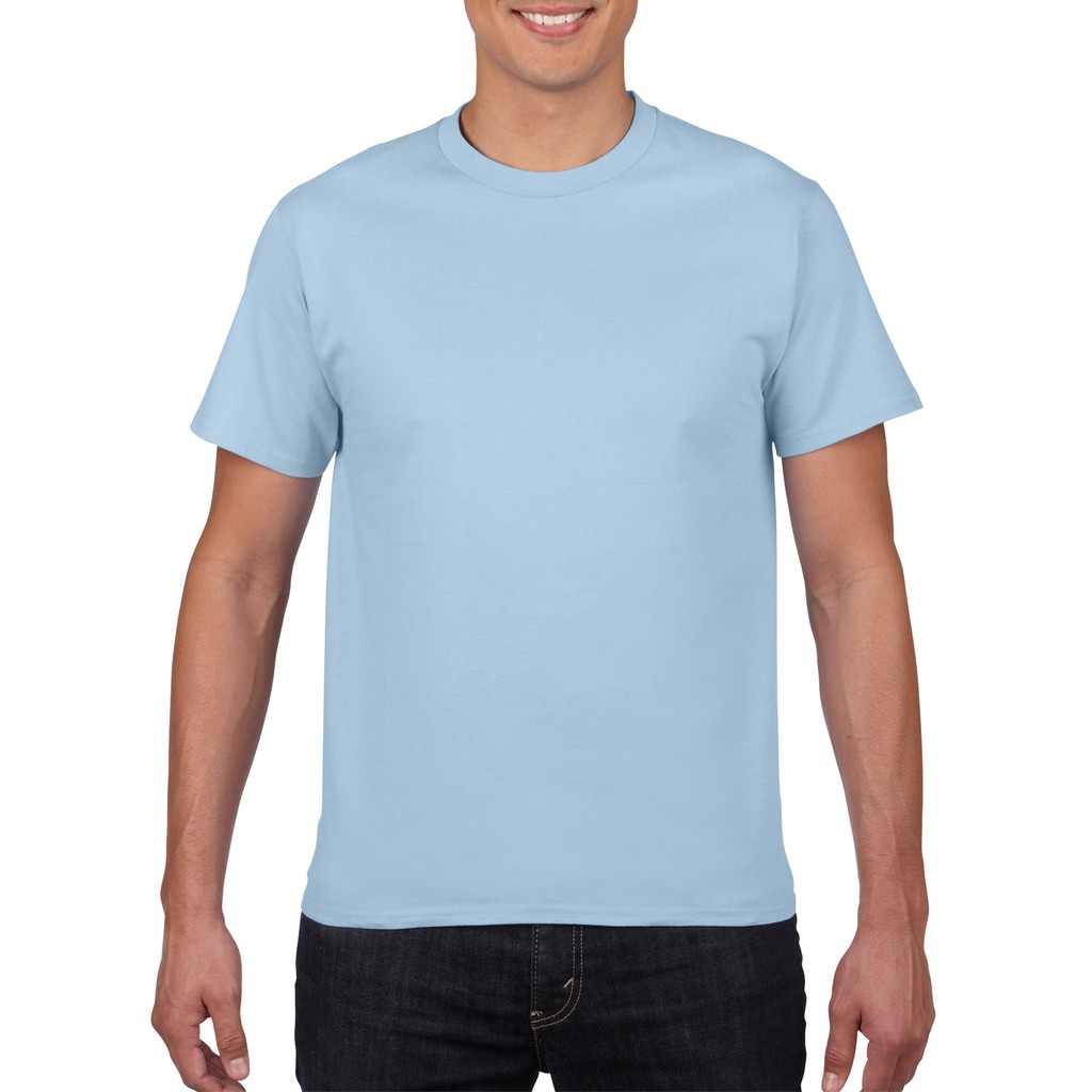 Gildan Premium Cotton Adult T-Shirt (Light Blue) | Shopee Philippines