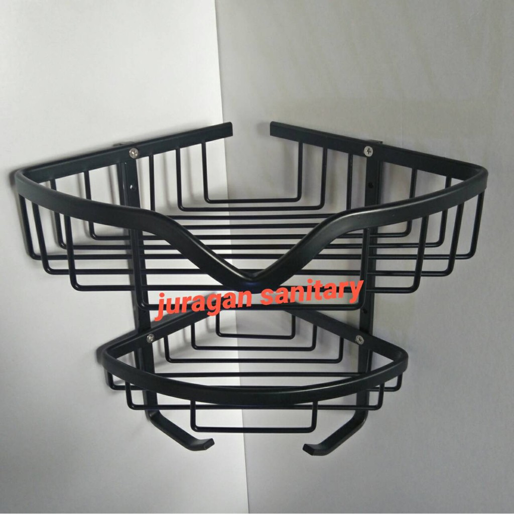 2-tier Black Aluminum Corner Soap Rack | Shopee Philippines