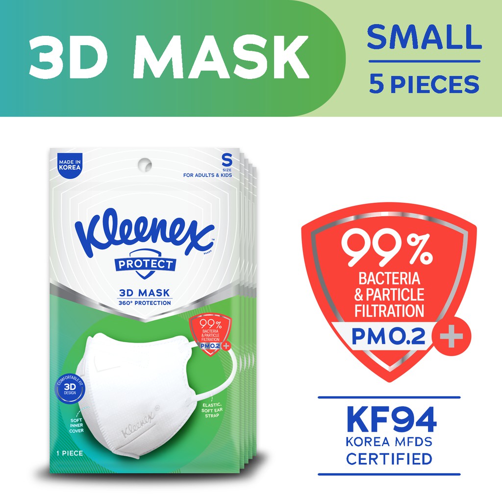 Kleenex Protect 3D Face Mask Small x 5 packs (5 masks) Shopee Philippines