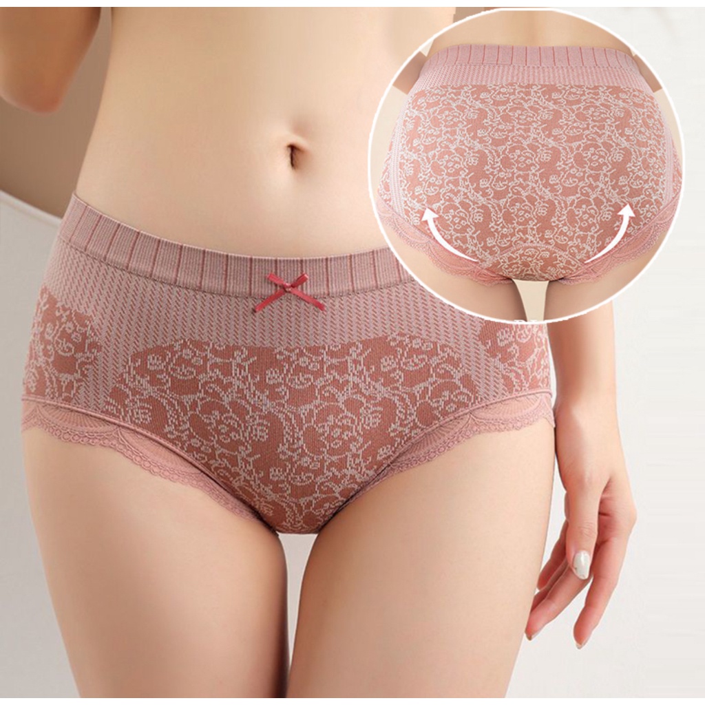 Plus Size Panty Sexy Lace Panties Fashion Cotton Mid Waist Underwear