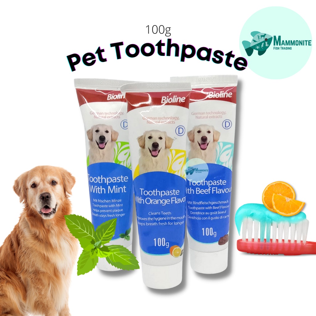 Bioline Pet Toothpaste Cleans Teeth and Breath stays fresh longer of