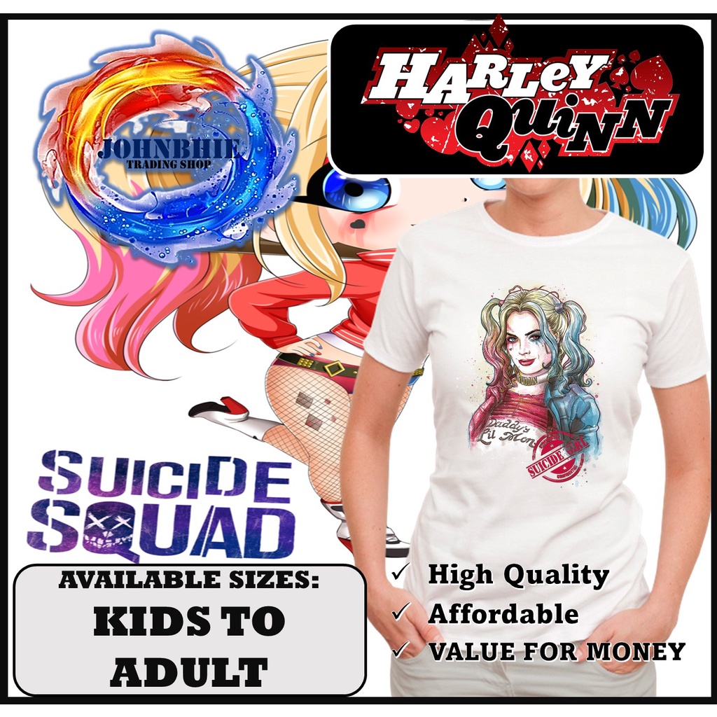 JOHNBHIE | ♡HARLEY QUINN Shirt Collection 2 JOKER SQUAD | Kids to Adult ...