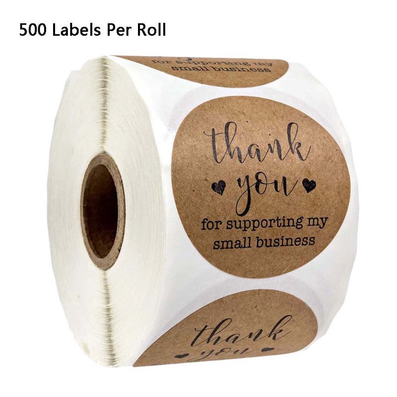 cc 500pcs Thank You for Supporting My Business Kraft Stickers Seal ...