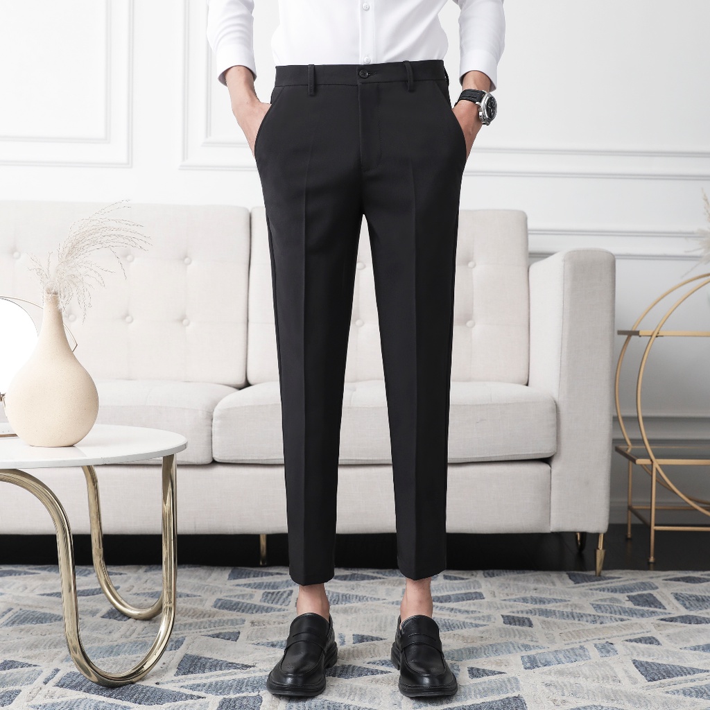 British Business Style Ankle Pants Fashion MEN Slim Comfortable Stretch Pant