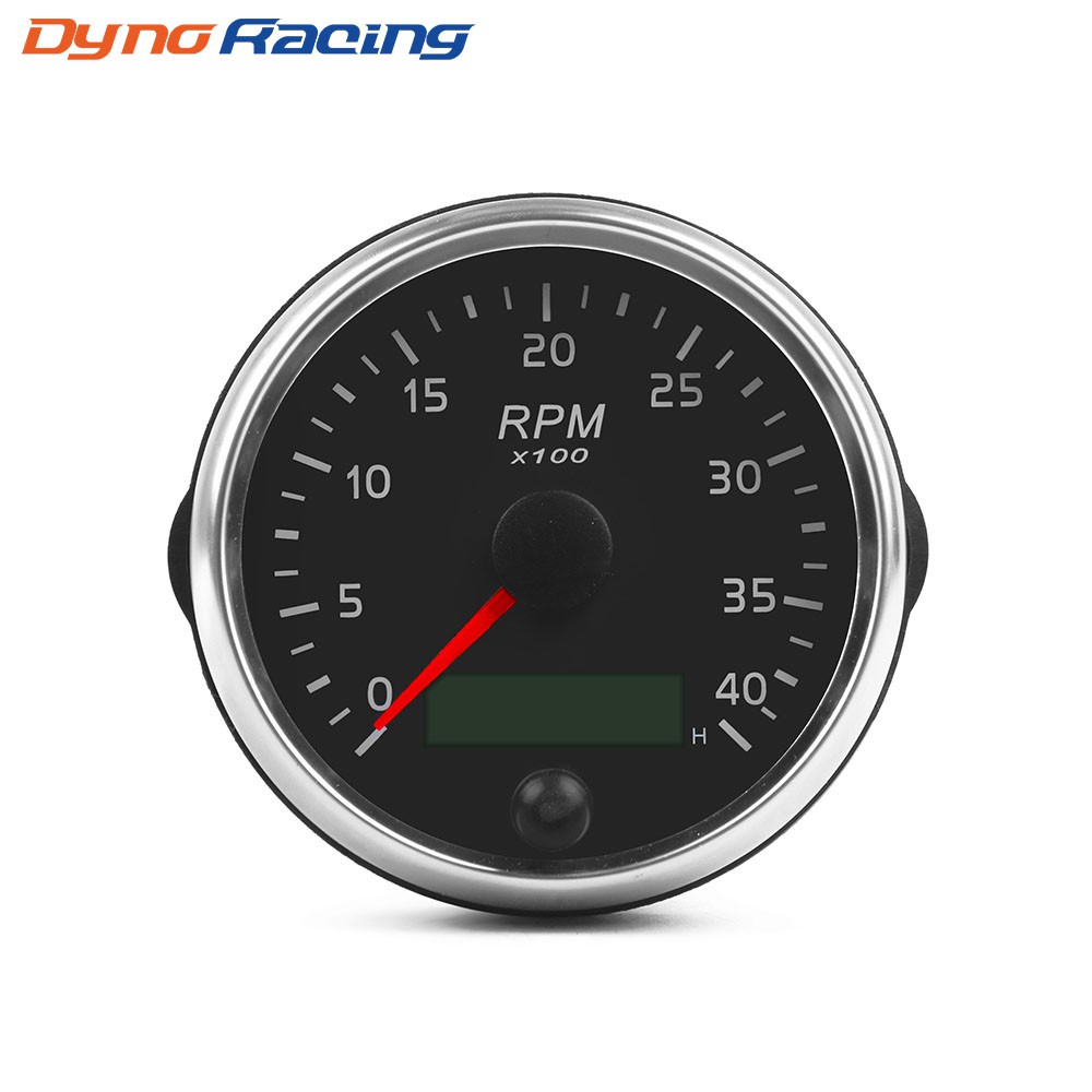 85MM Tachometer 0-4000RPM 12V/24V RPM Gauge Amber/White Light Tacho ...