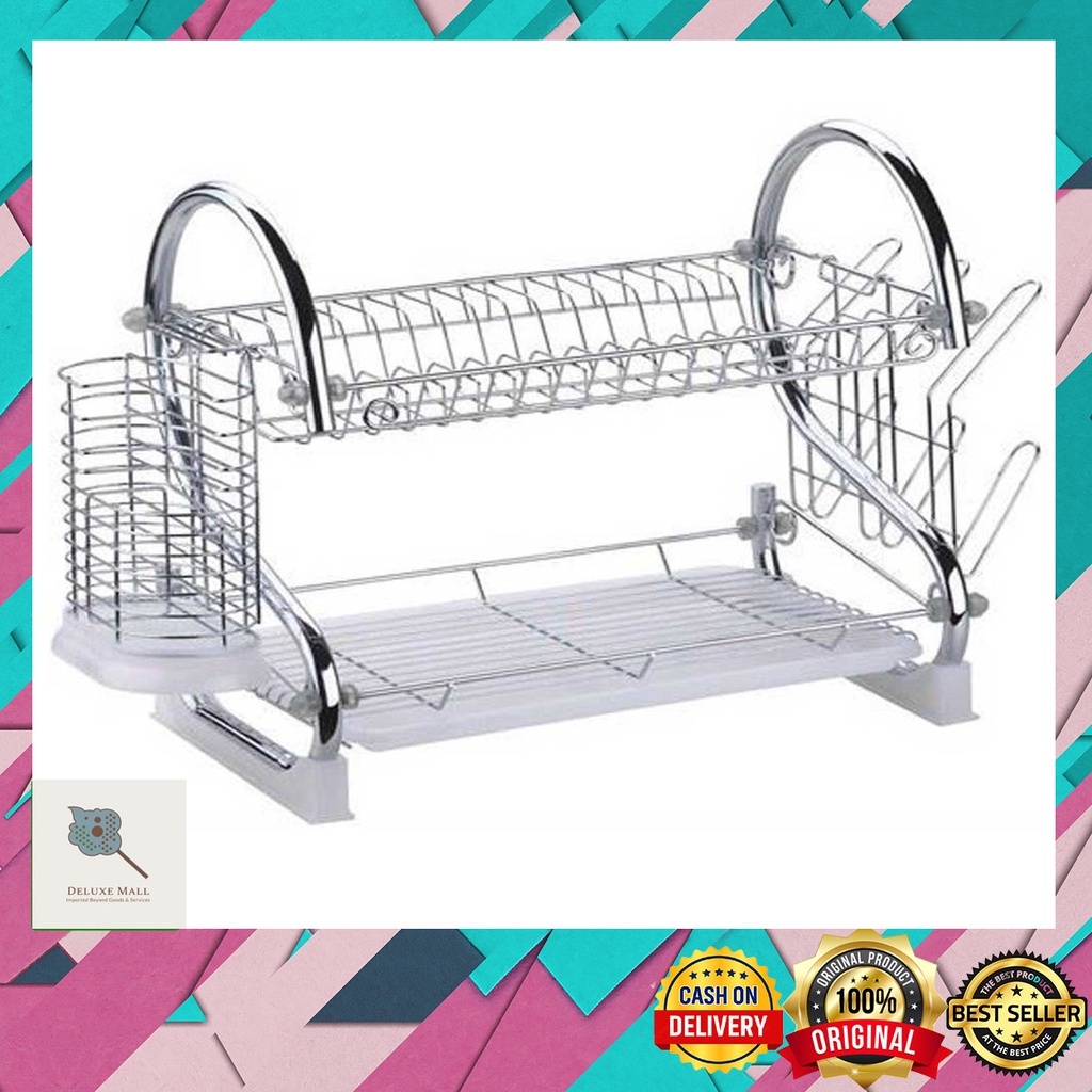 home dish rack double layer plate bowel cup dish drainer rack plate