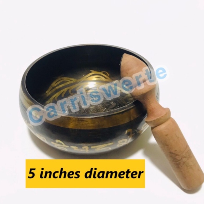 CARRISWERTE Feng Shui Decor Buddhism Bronze Singing Bowl With Wooden