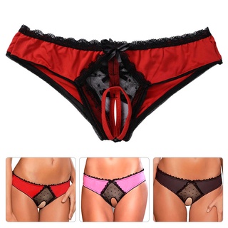 Women Sexy See-through Lingerie Set Halter Lace-Up Bra Top with Briefs  Underwear