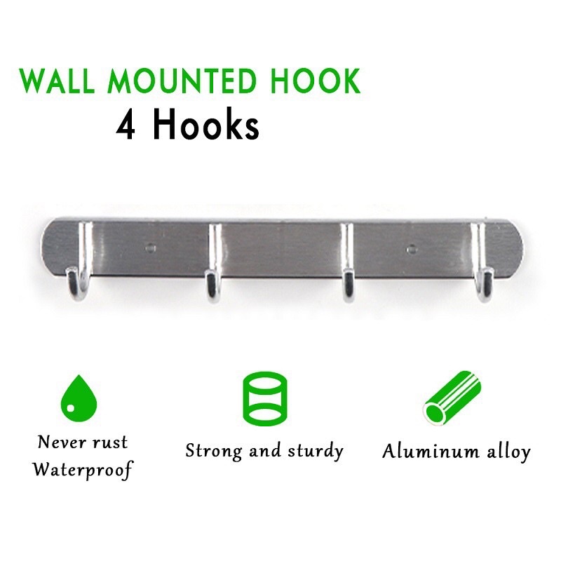 CT 4/5/6/Holes Aluminum Wall Mount Hook Coat Hook Clothes Towel Hat Row