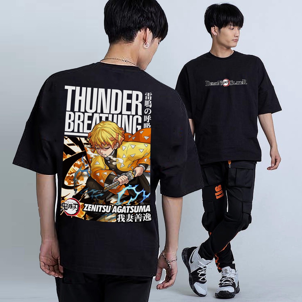 Popular Fashion Casual Anime Graphic tees Unisex black oversize street