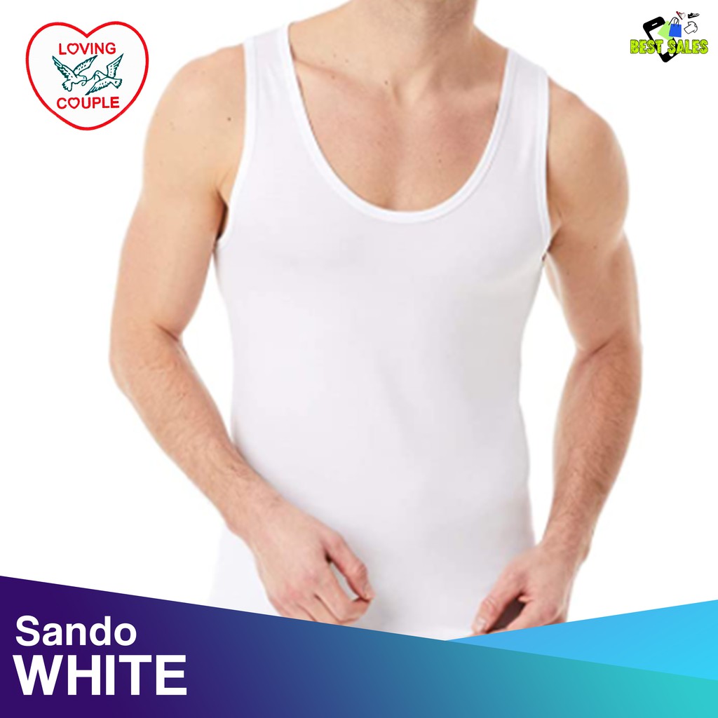 Plain White Sando Tank Top for Adult Men by Loving Couple | Shopee ...