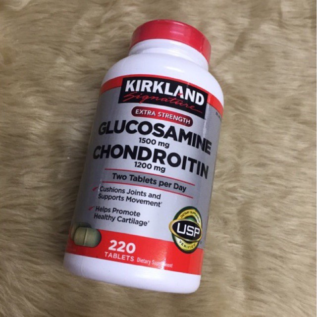 Kirkland Glucosamine 1500mg, Chondroitin 1200mg (220 Tablets) Shopee