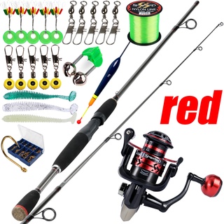 Spinning Rod and Reel Combos Carbon 2 Section Fishing Rod with Reel Combo  Saltwater Freshwater