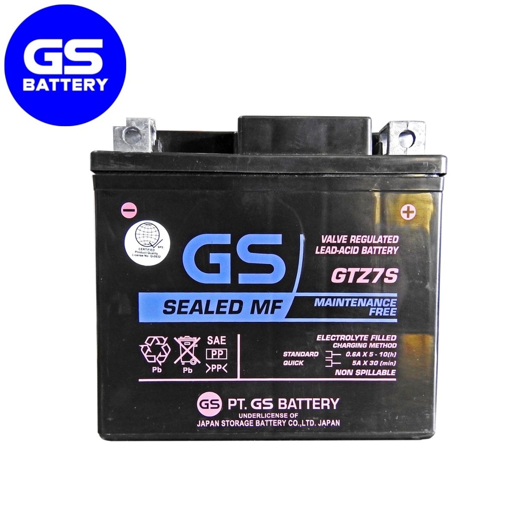 GS Motorcycle Battery GTZ7S RAIDER 150/ FI / CARB / SYM JET100 / HONDA