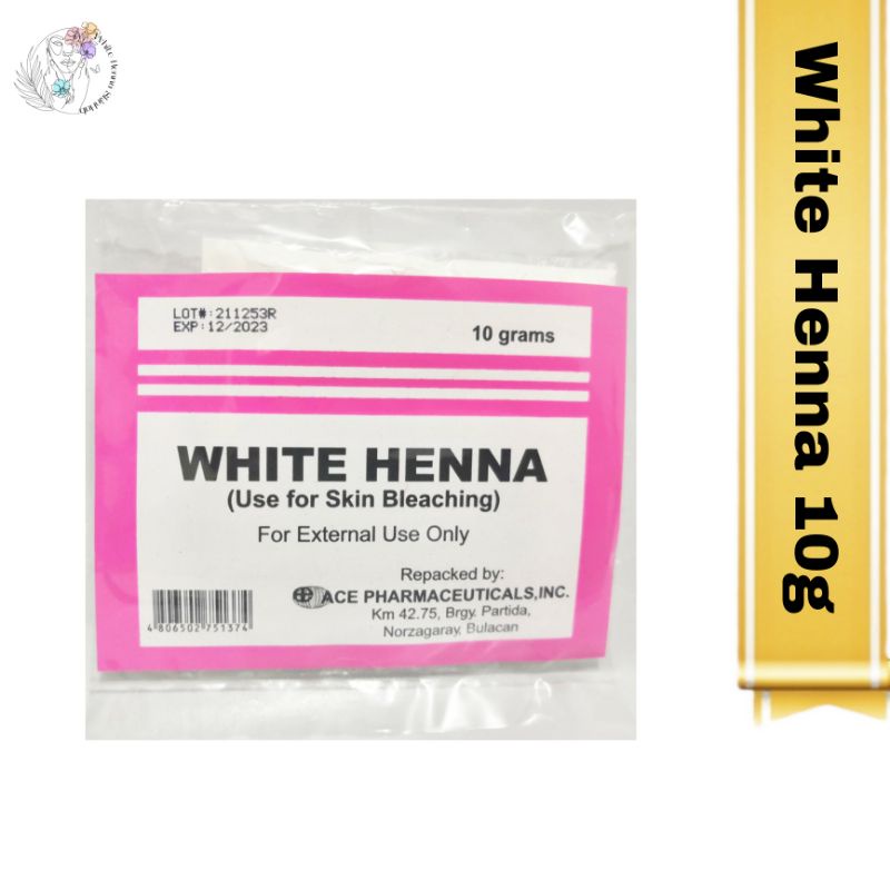 White Henna Skin Powder for Skin Bleaching Whitening 10g Shopee