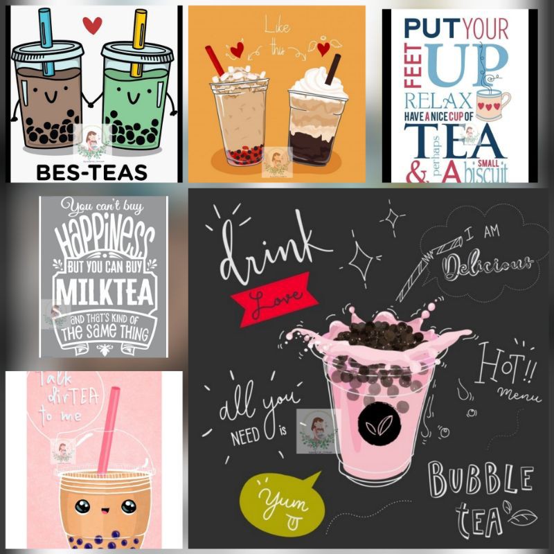 MILK TEA Theme Wall Decor A4 Size Laminated | Shopee Philippines