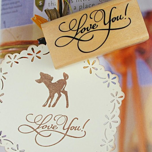 Wooden Mounted Rubber Stamp Love You Shopee Philippines 5226