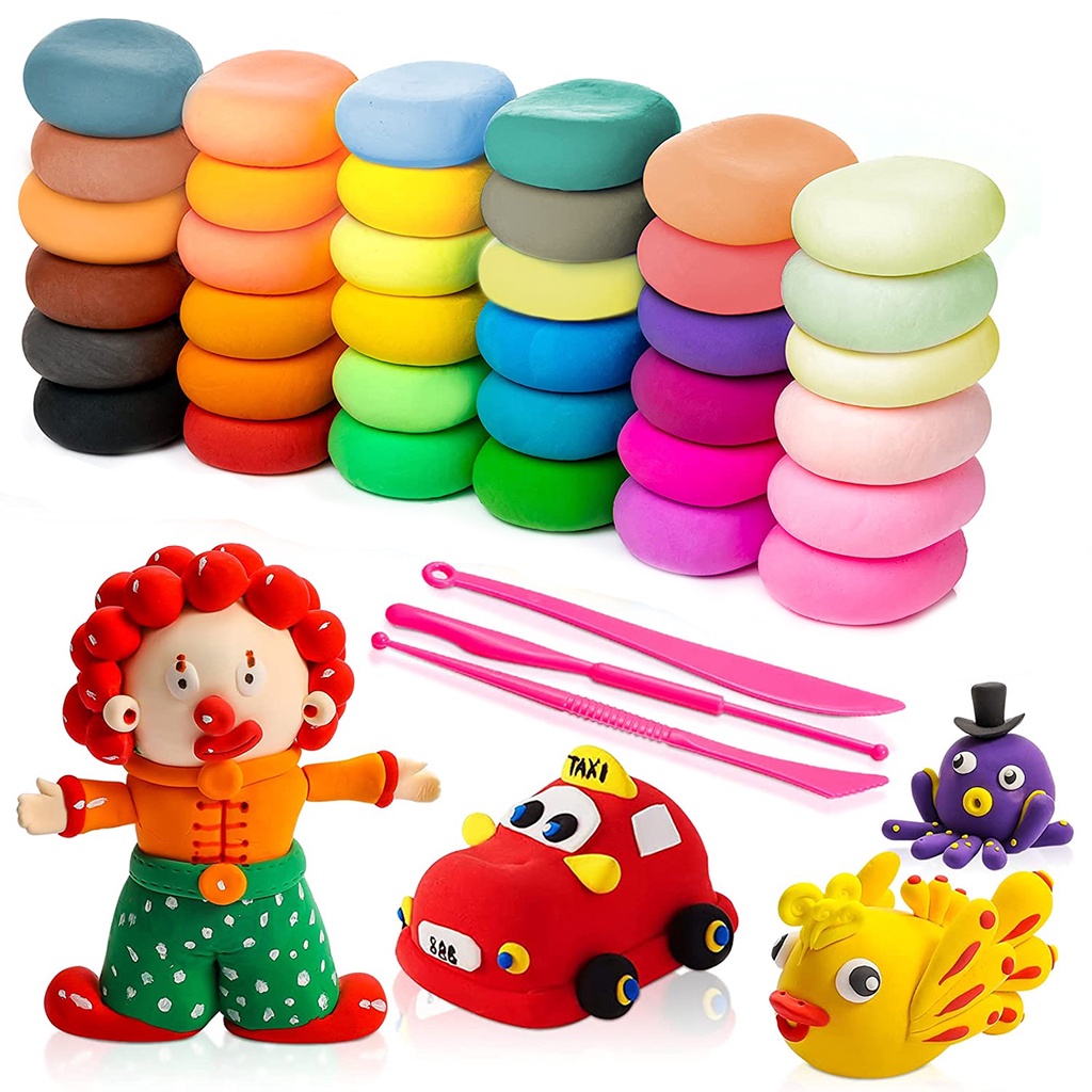 36pcs Colorful Air Dry Clay For Kids Clay Dough For Kids With Free Tools  Clay Starter Kit