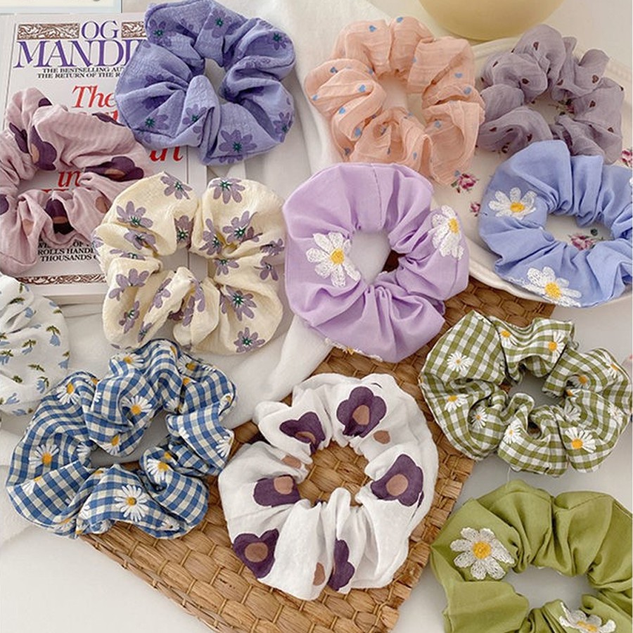 New INS Floral Scrunchies Hair accessory Hair ties Shopee