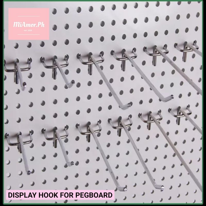 (10pcs) Pegboard Hooks Thick Metal Display Hanging Hook Slotted Wall