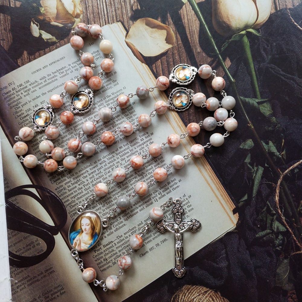 Natural Red Net Stone Meditation Beads Chain Prayer Chaplet Our Lady ...
