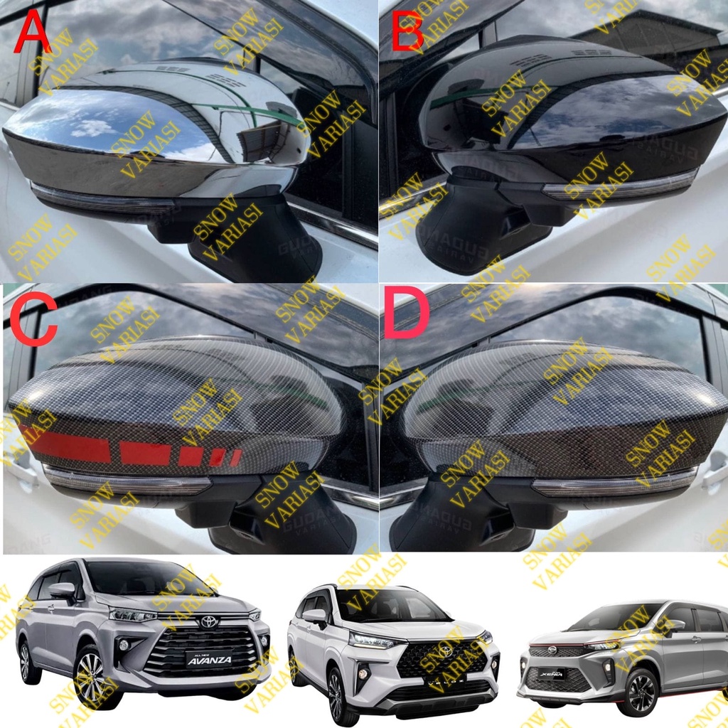 HITAM Avanza Xenia Veloz Rear View Mirror Cover 2019 2022 2023 2024 ...