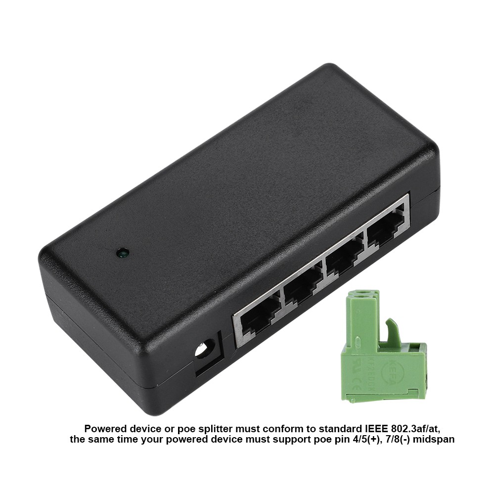 DC9V‑48V 4 Port PoE Power Adapter Ethernet Supply Injector for IP ...