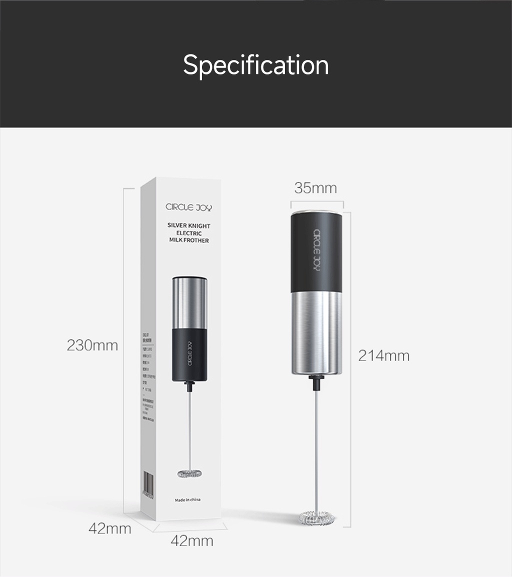 Xiaomi CIRCLE JOY Silver Knight Milk Frother Electric Milk Frother Manual Milk Whisker
