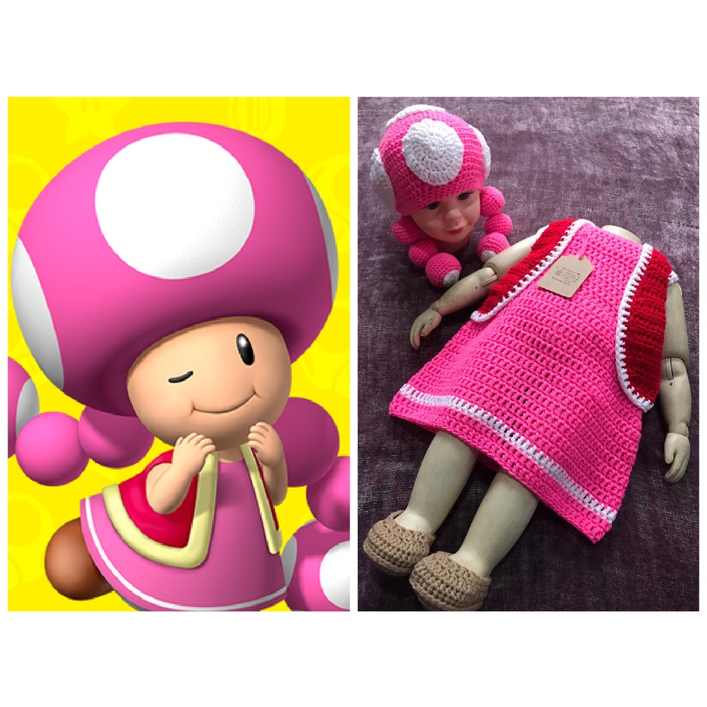 Crochet Toadette inspired Baby Costume (Made upon order) Shopee