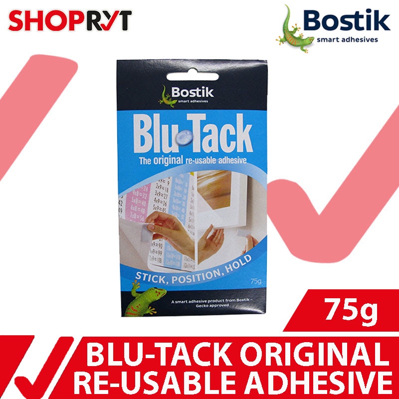 Bostik Blu Tack Original MultiPurpose Reusable Adhesive 75g Sticks